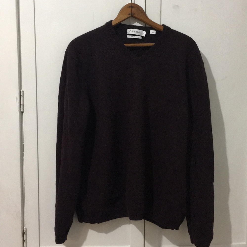 Calvin Klein V Neck Fine Merino Wool Sweater XL